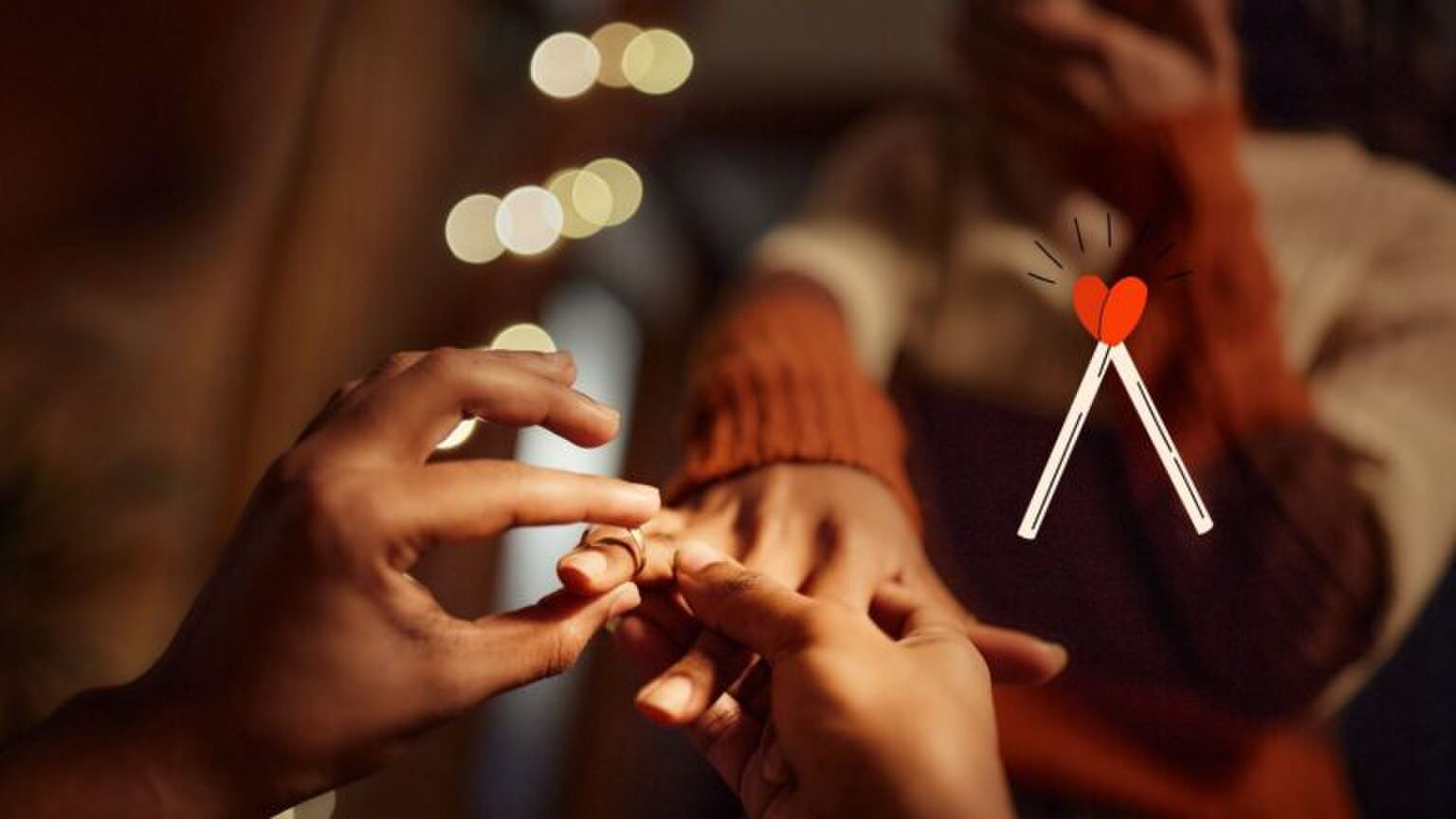 Iemand krijgt een ring om haar vinger.