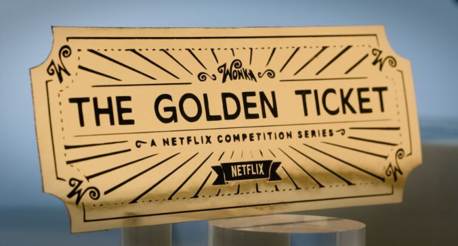De ticket die je krijgt bij de nieuwe show The Golden Ticket.
