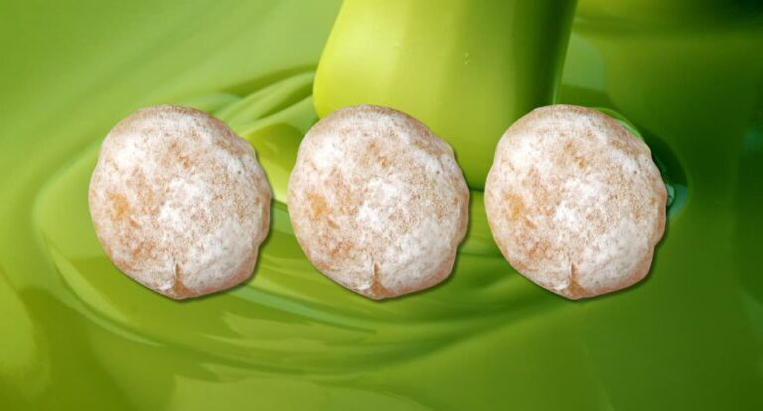 Pistache berliner bollen bij AH.