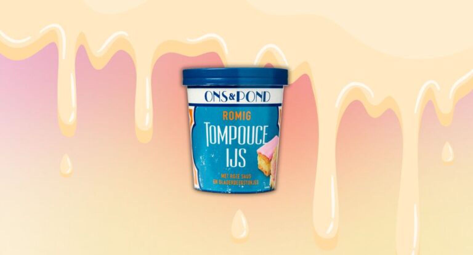 Een illustratie van het tompouce ijs van Lidl.