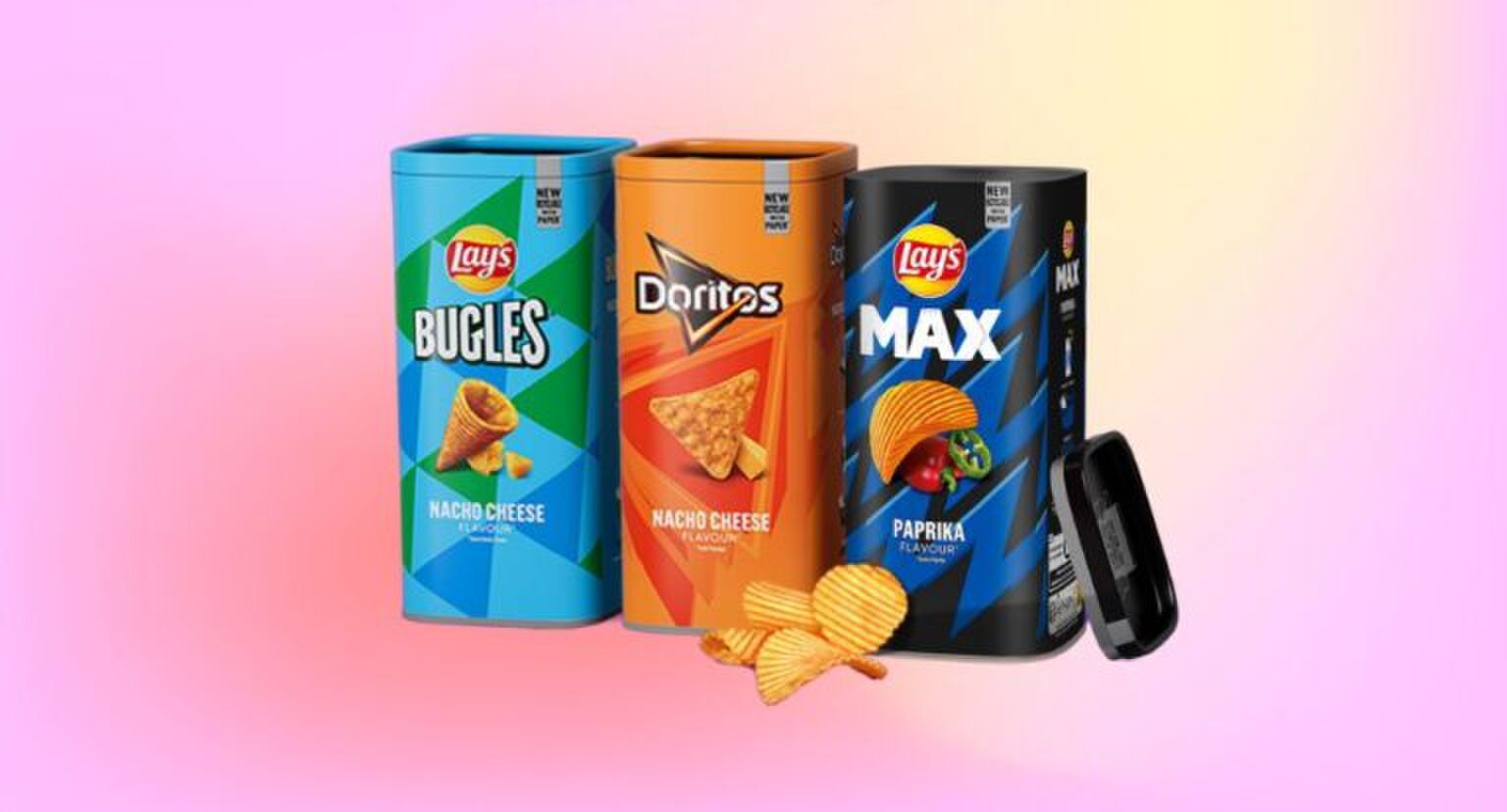 De nieuwe chips verpakkingen.