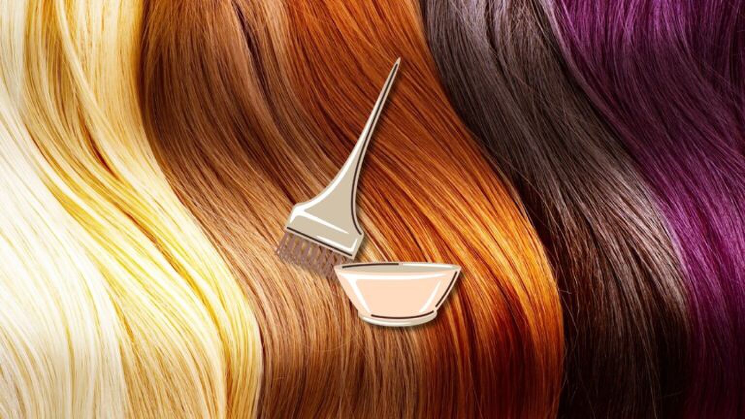 Een kleurenpalet van haarkleuren.