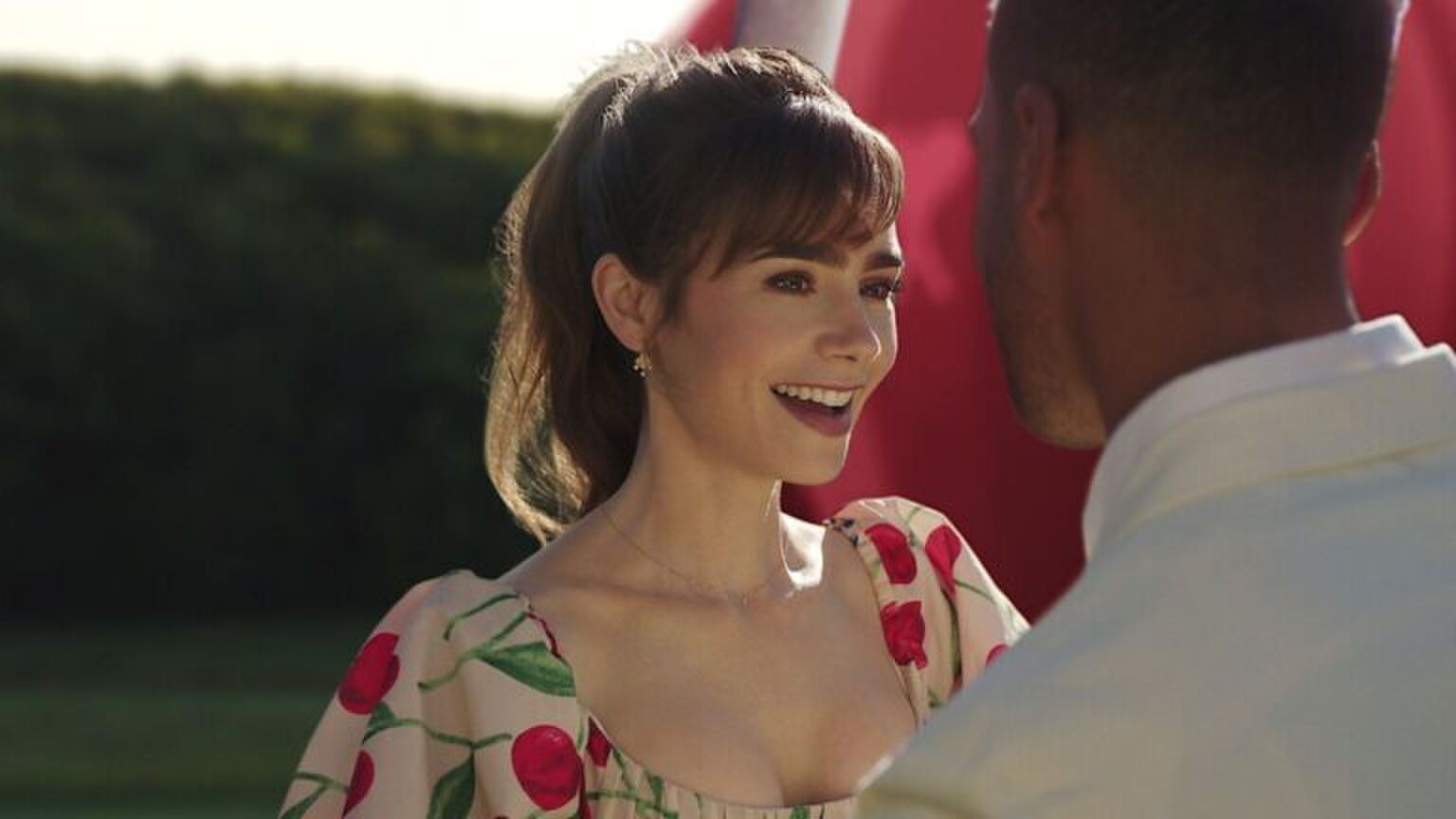 Een koppel in een hete luchtballon.