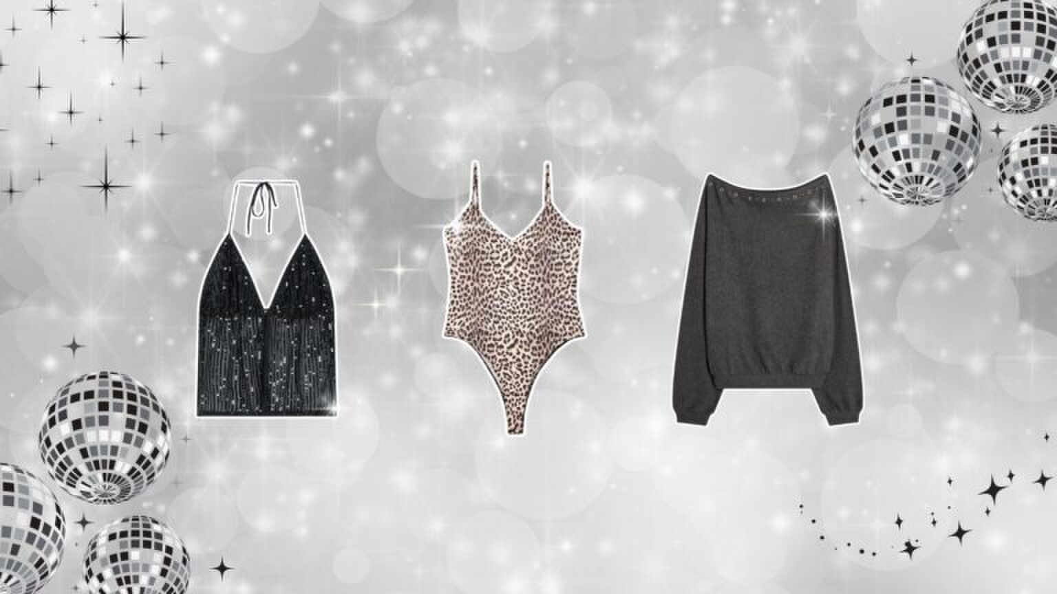 Drie verschillende topjes voor een zilveren achtergrond.