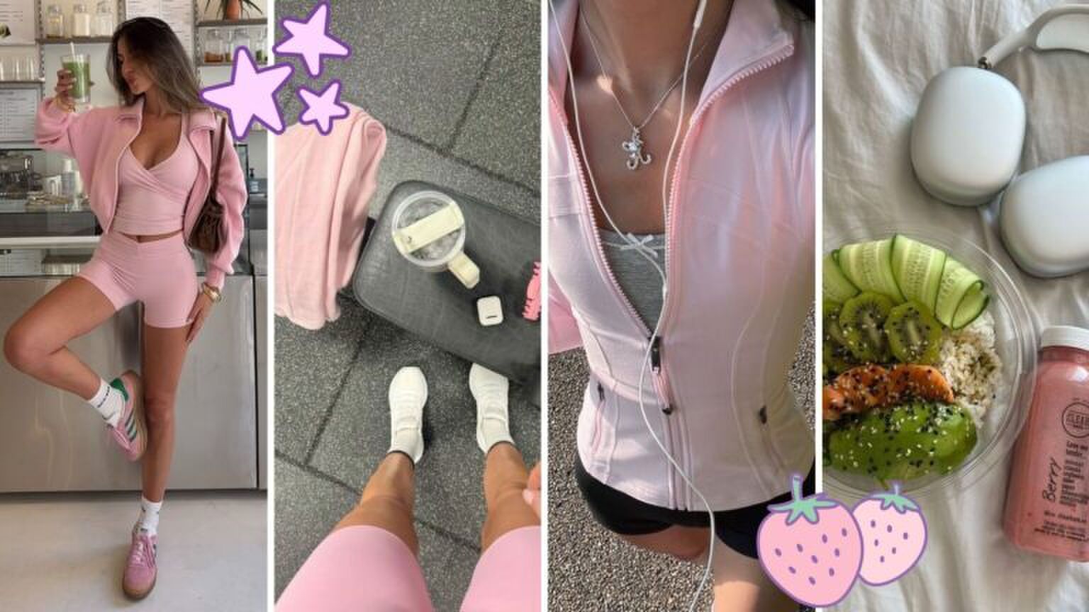 Collage van meisje in de sportschool. Afbeeldingen van Pinterest.