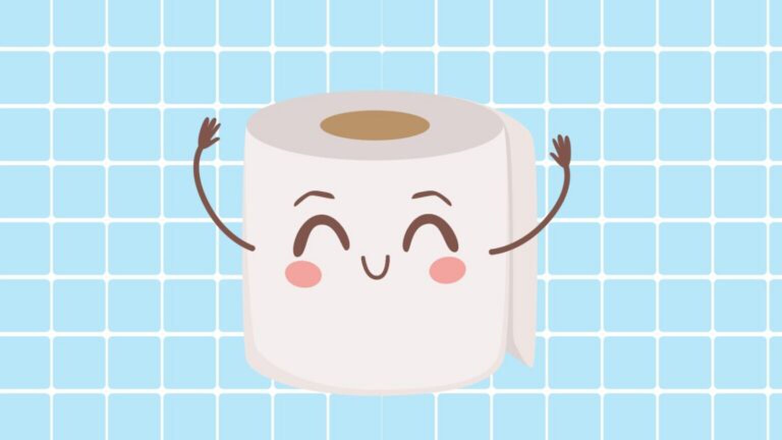 Illustratie van een wc-rol voor een tegeltjesachtergrond.