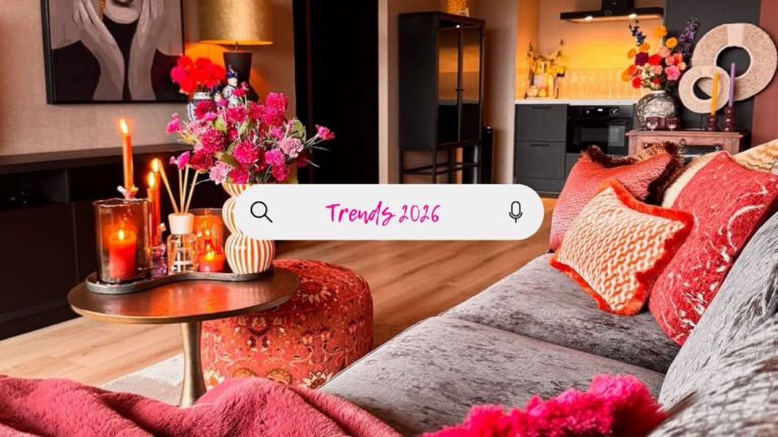 Een foto van het interieur, ge&iuml;nspireerd op de woontrends van 2026.