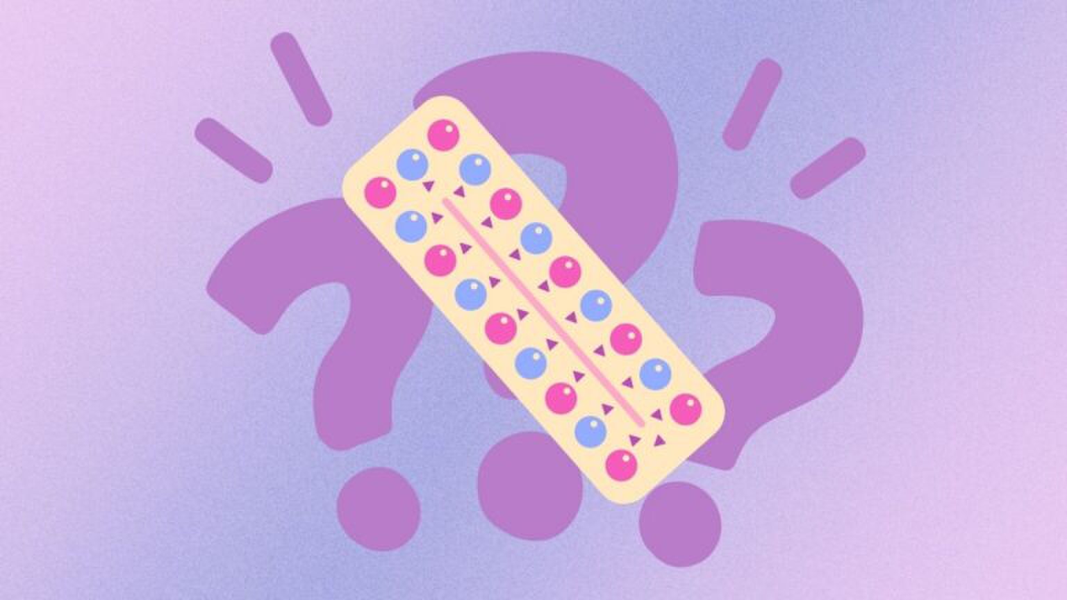 Een pilstrip met vraagtekens op de achtergrond.