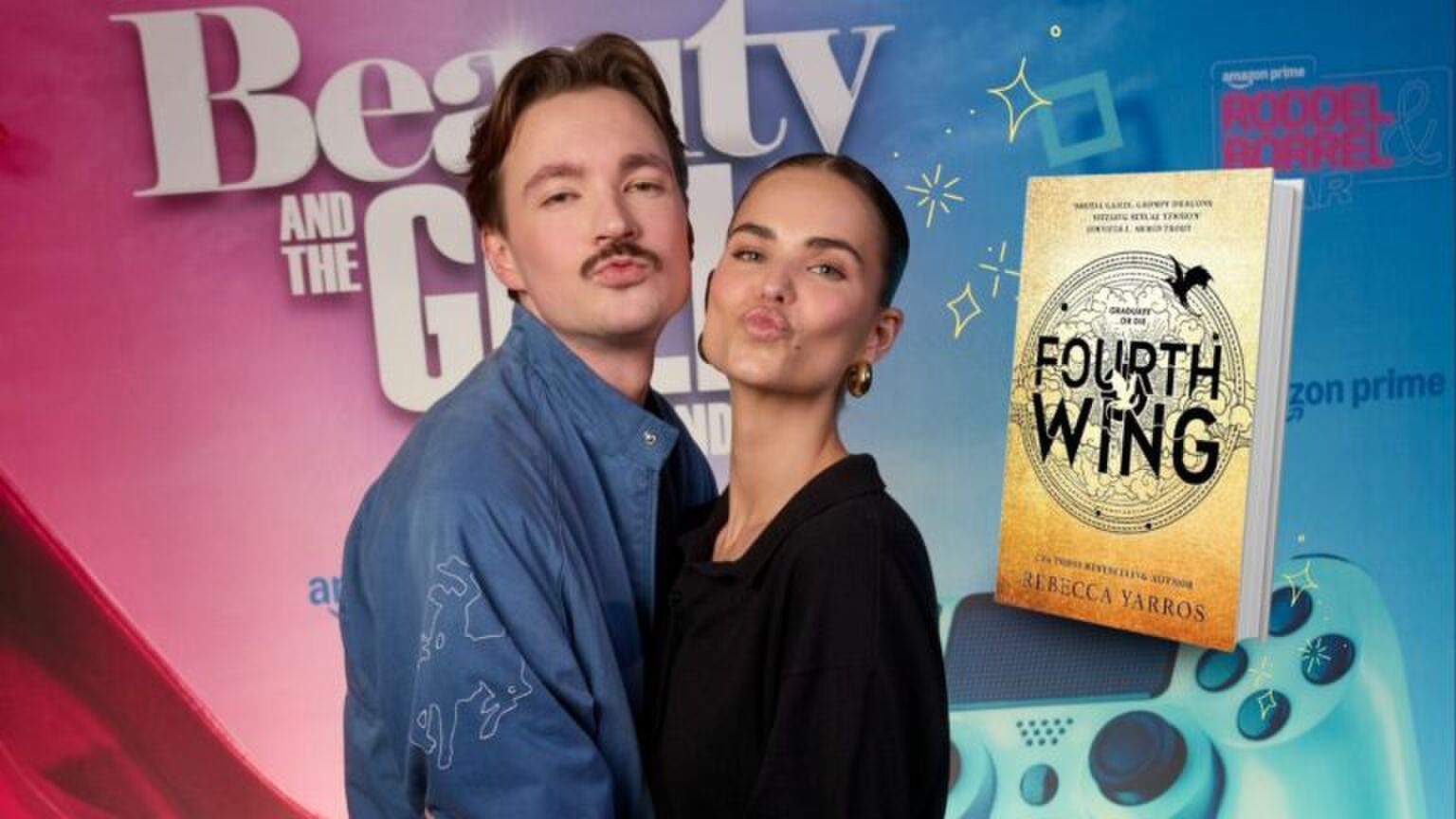 Robin en Bram uit Beauty and the Geek en het boek Fourth Wing.