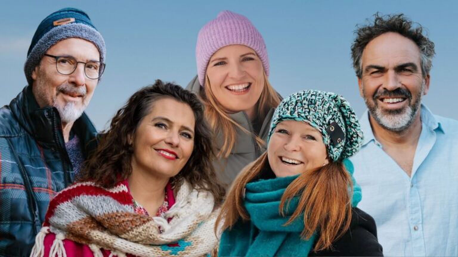 Robin, Claudia, Hanneke, Elsje en Klaas uit Winter Vol Liefde.