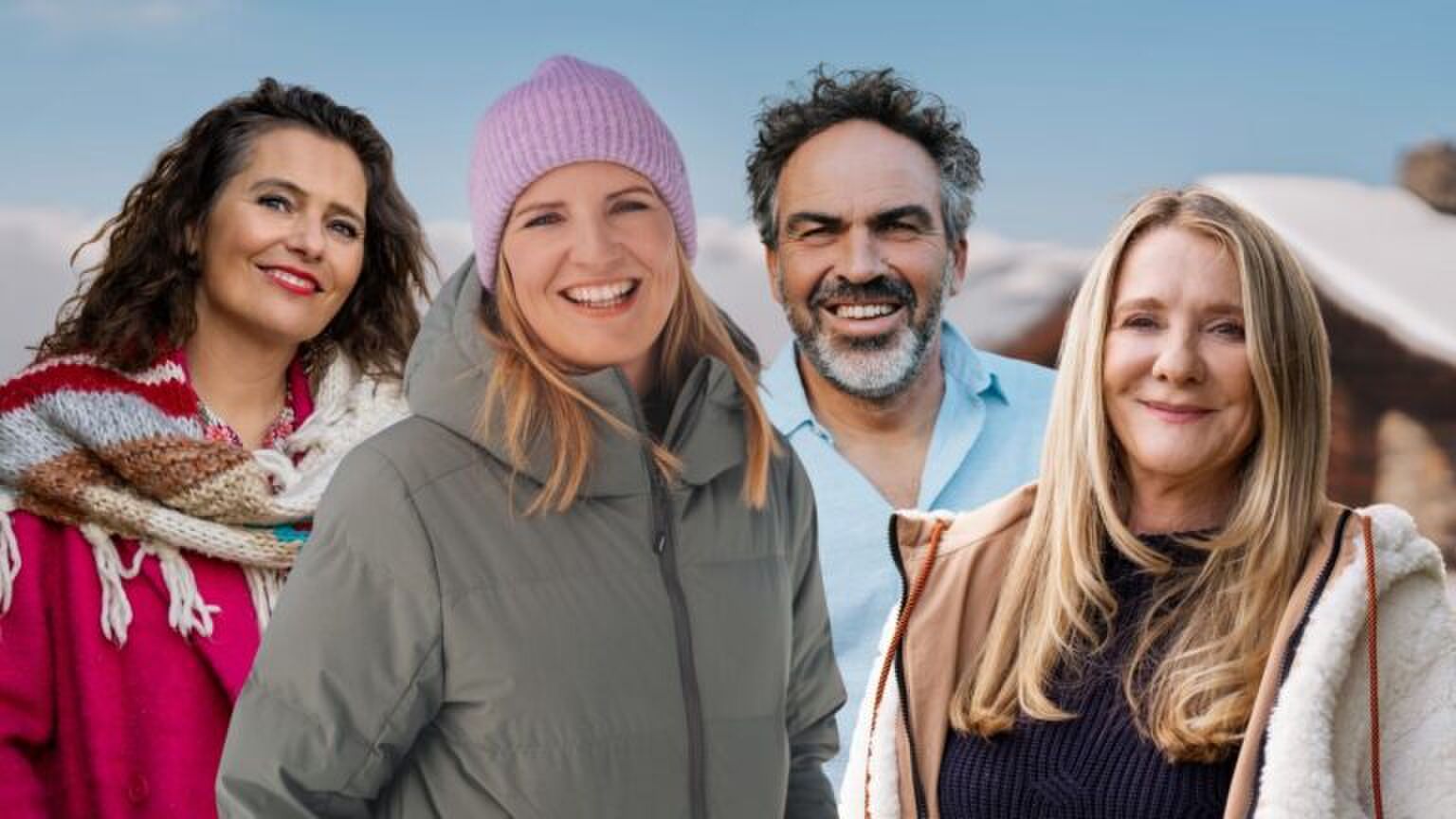 Claudia, Hanneke, Klaas en Monique uit Winter Vol Liefde.