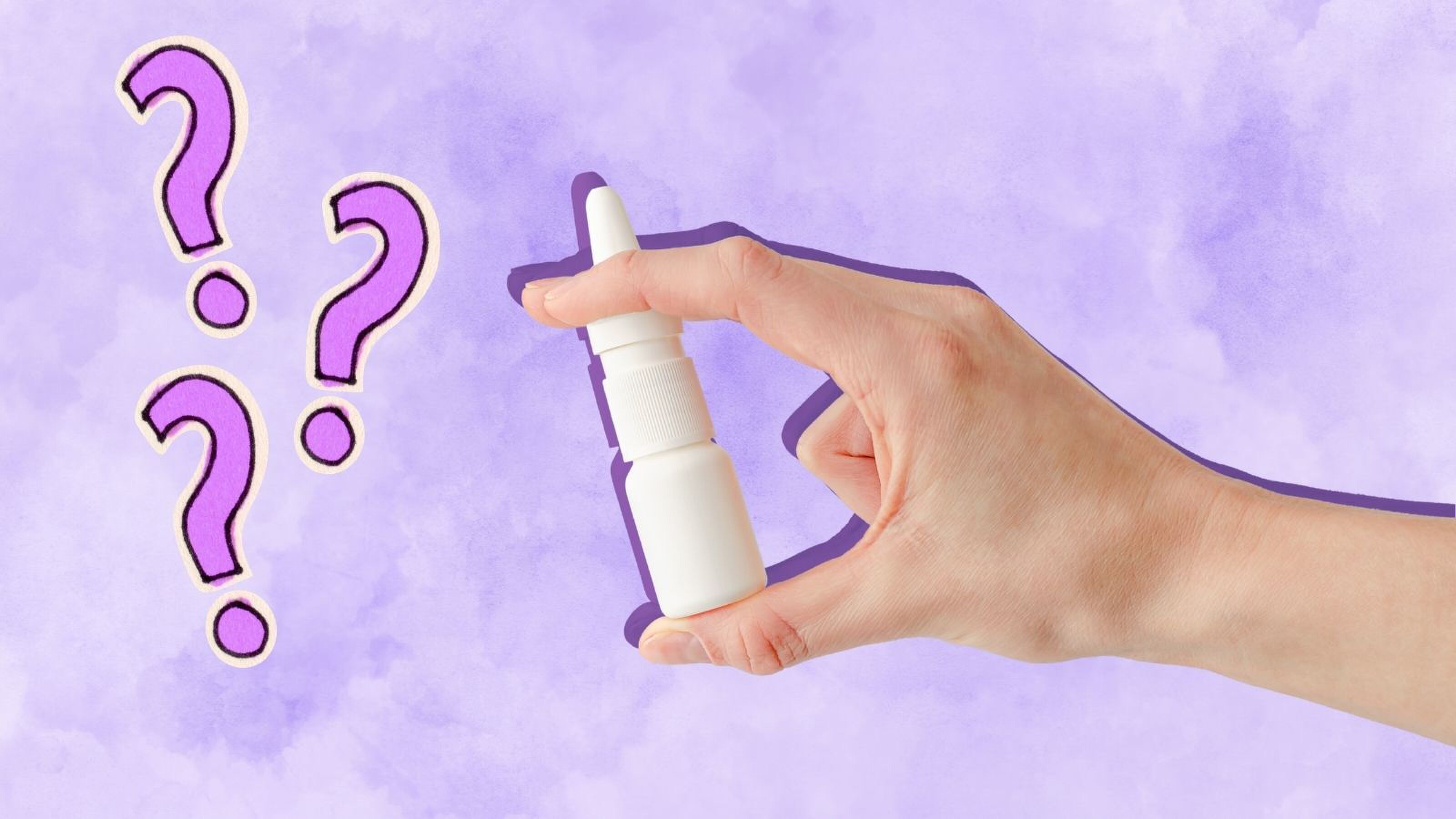 Een hand met een neusspray.