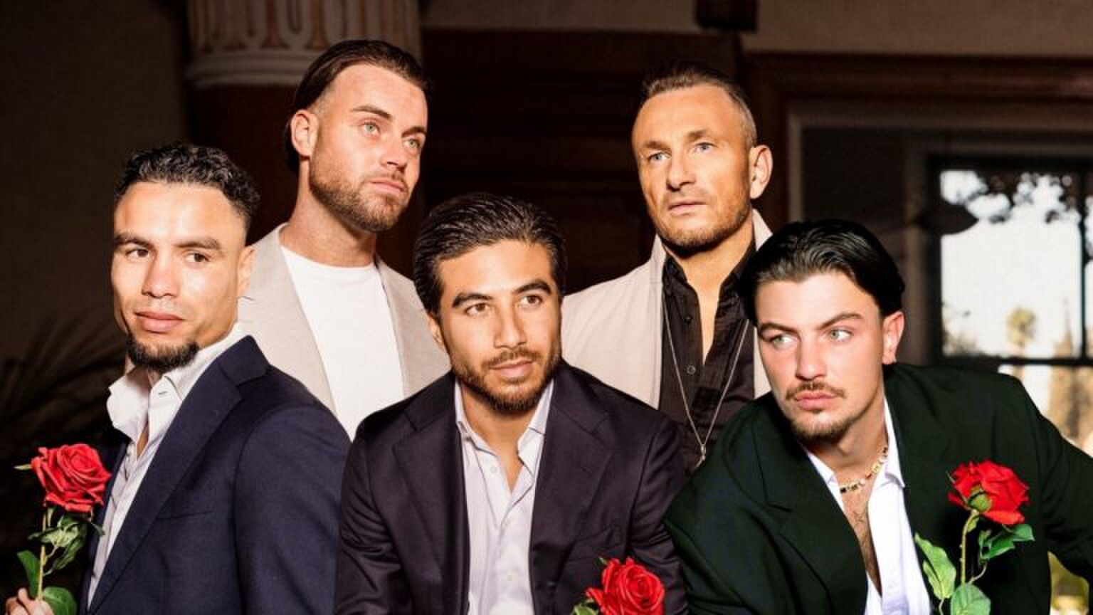 Vijf mannen die meedoen aan De Bachelorette.