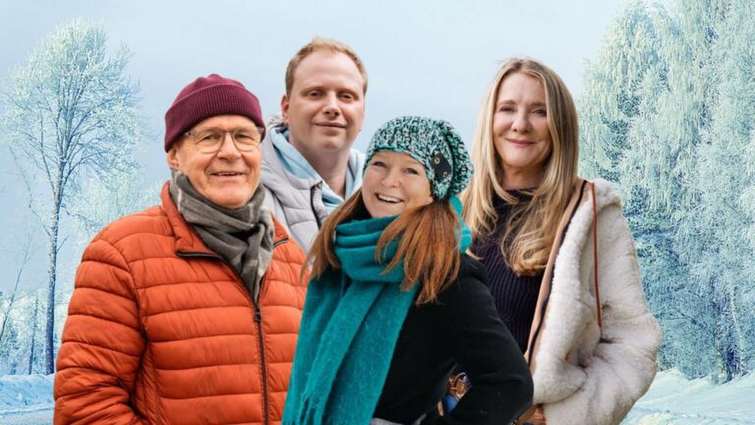 Hans, Andre, Monique en Elsje uit Winter Vol Liefde.