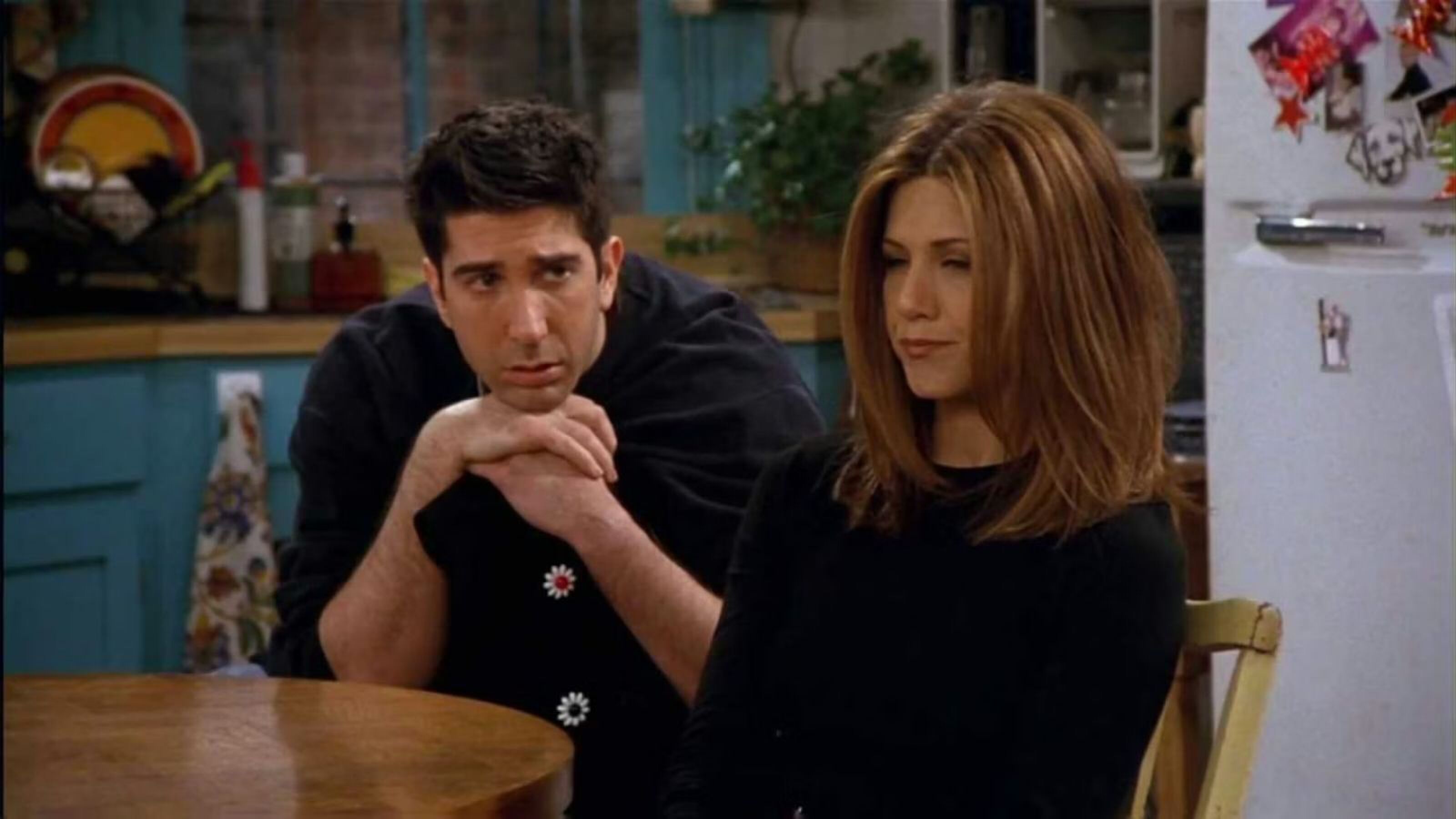 Ross en Rachel in Friends.
