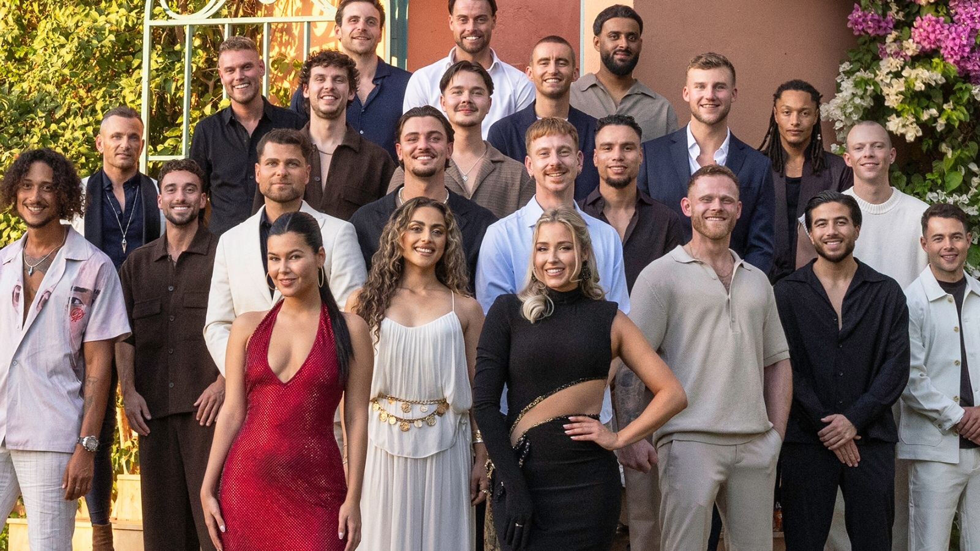 De mannen en Beate en Diva uit de Bachelorette