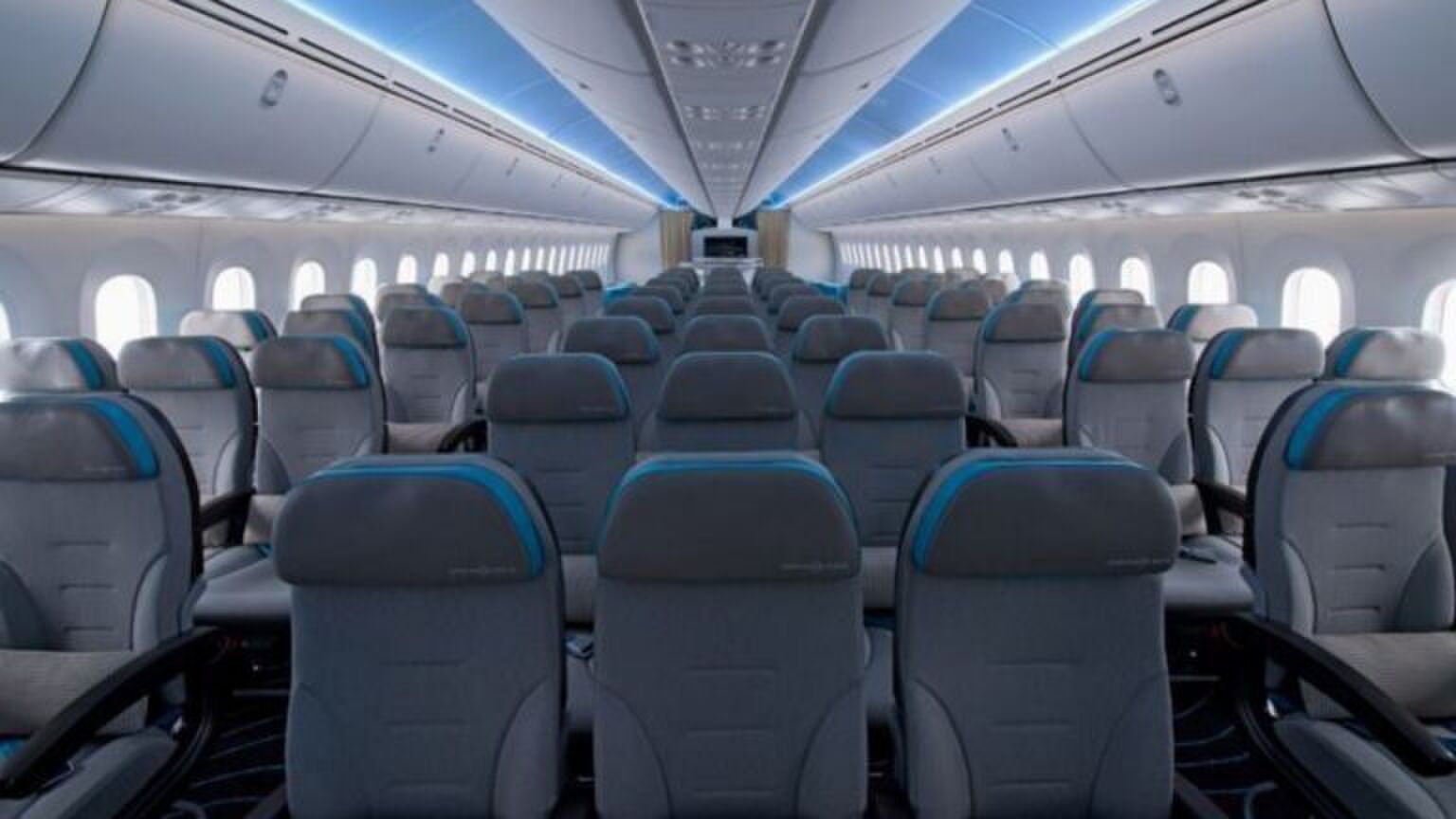 Zitstoelen in een vliegtuig.