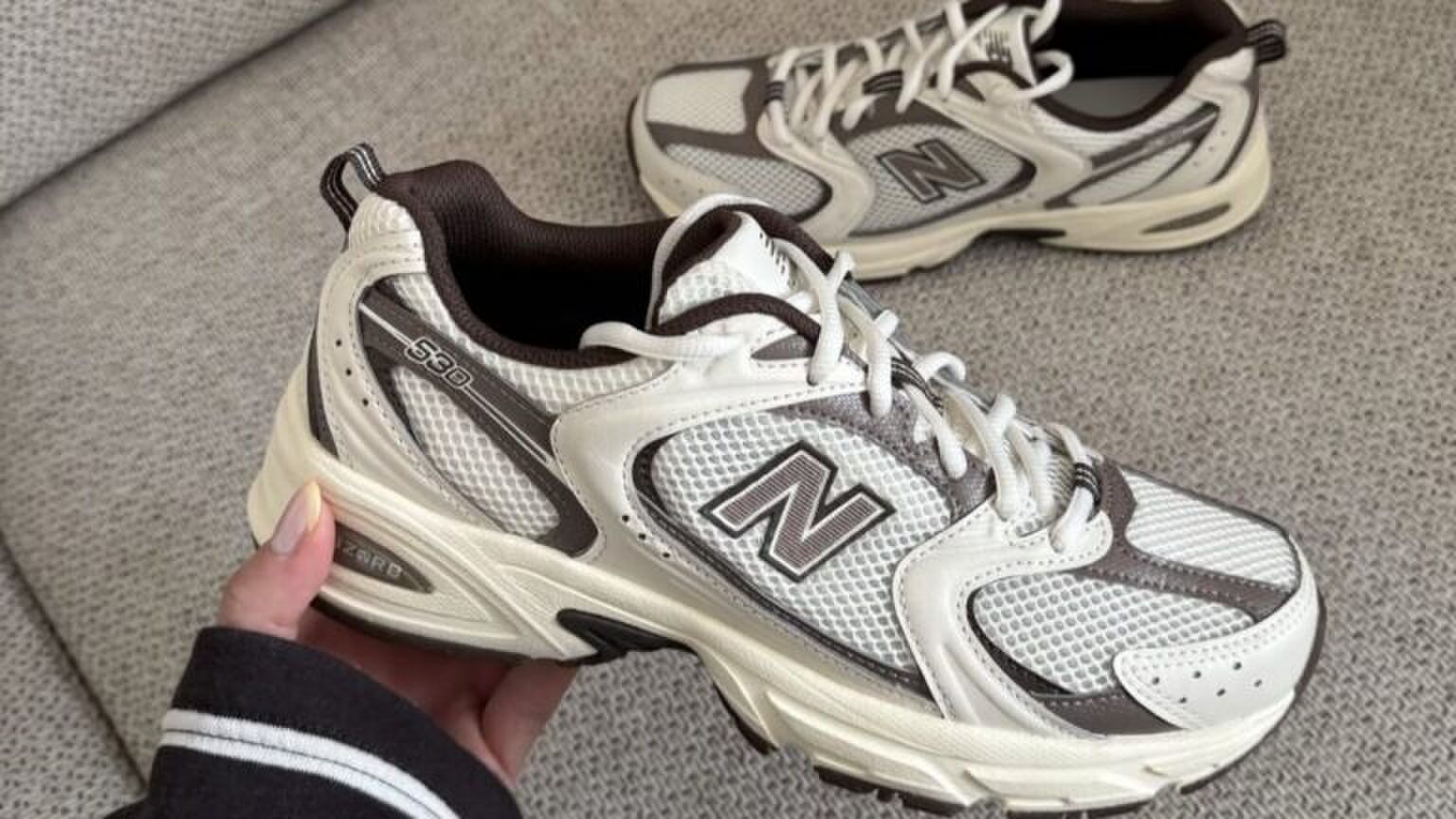 New Balance 503 bruin met wit.