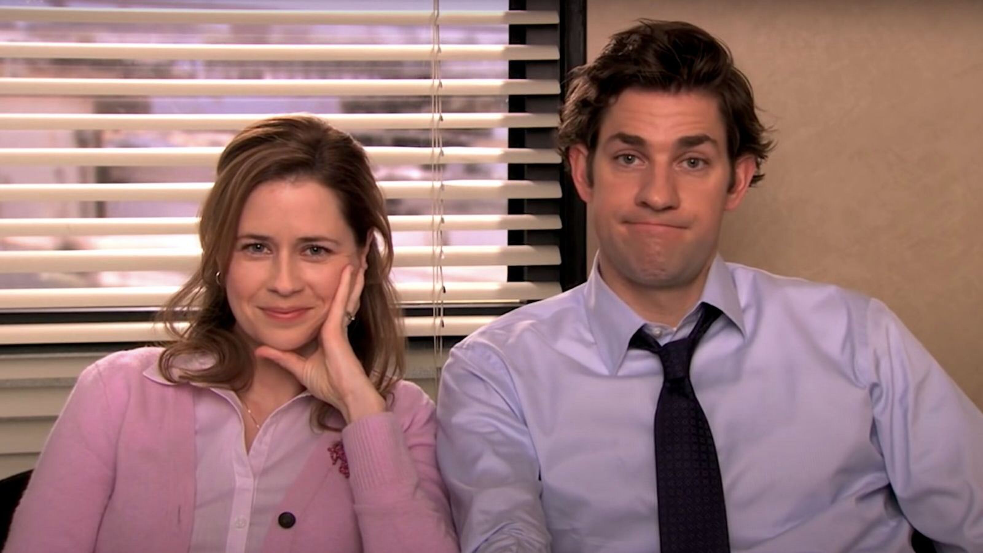 Jim en Pam in The Office.