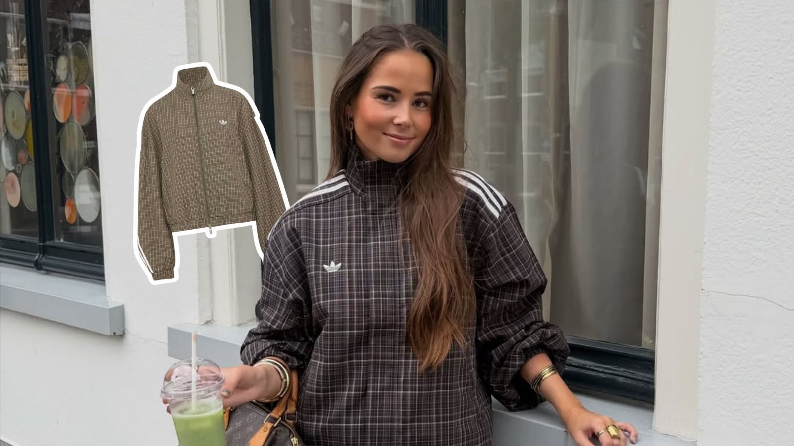 Megan Veerman in de viral Adidasset.