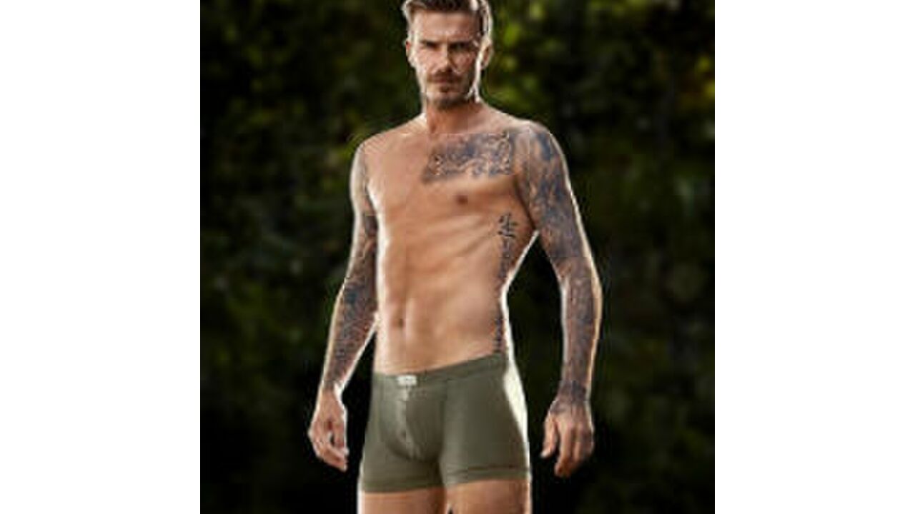 Illustratie voor: David Beckham in actie voor H&M