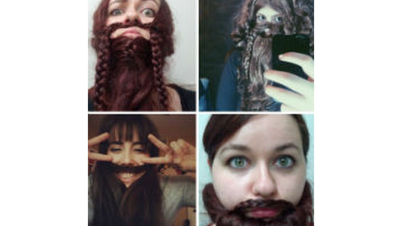 Illustratie voor: De nieuwe #selfie: de #ladybeard