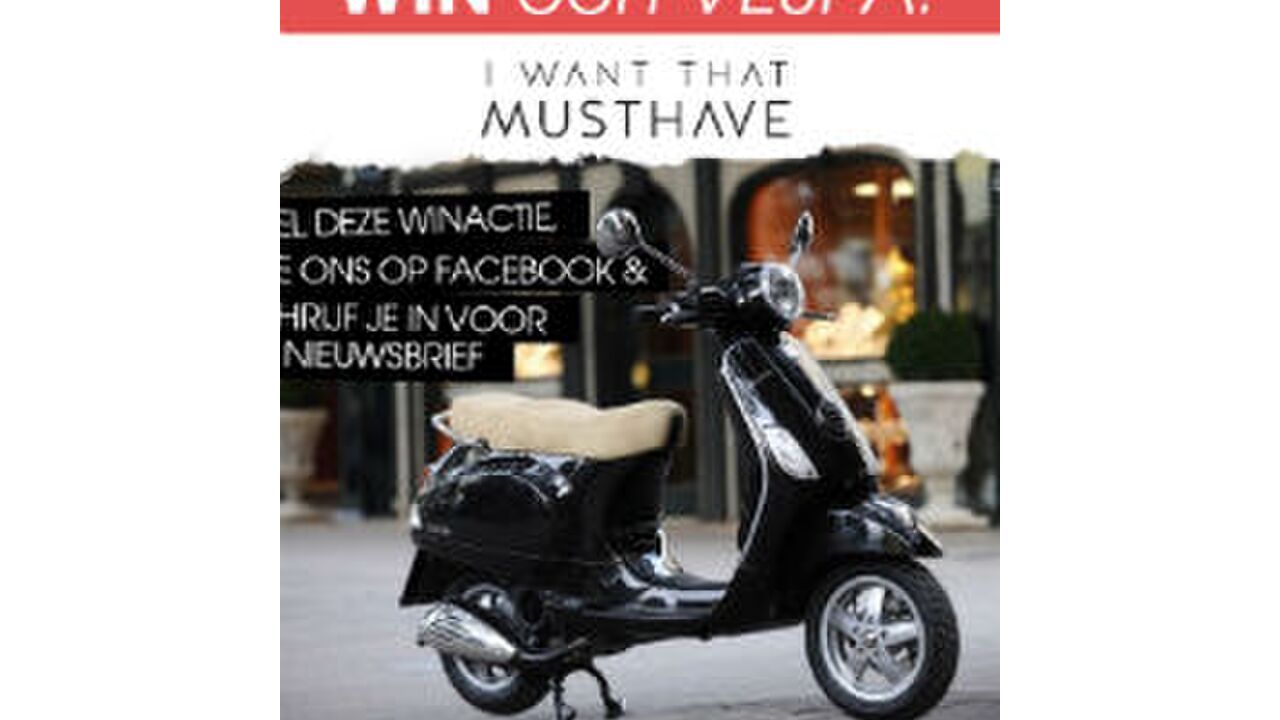 Illustratie voor: Tip: win een Vespa scooter bij I Want That Musthave.nl!