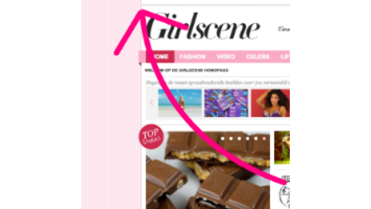 Illustratie voor: Waar is die balk bovenaan Girlscene.nl voor?