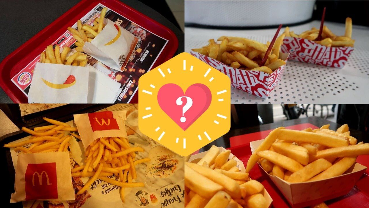 Illustratie voor: Bij welke fastfoodketen krijg je de meeste frietjes?