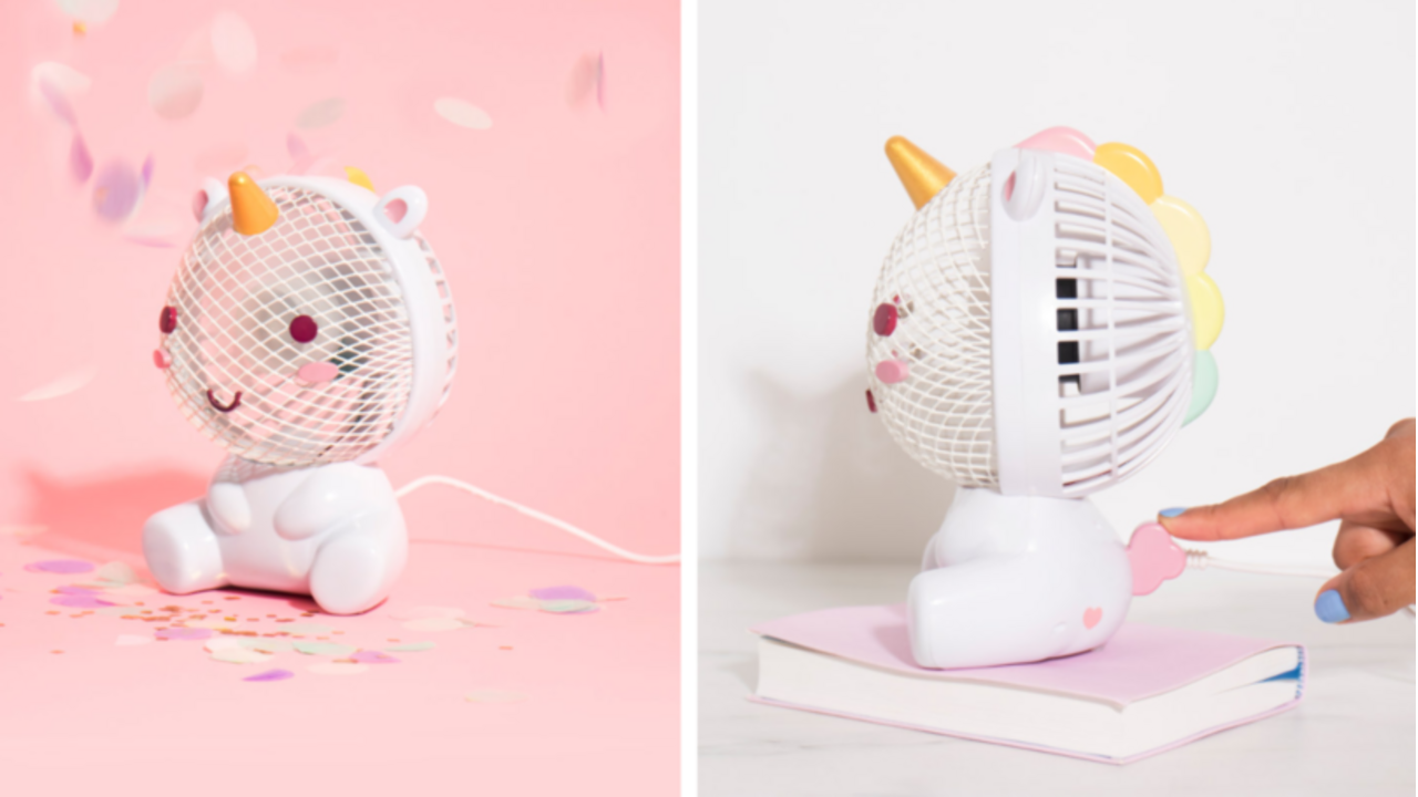 Illustratie voor: Deze unicorn ventilator is alles wat je nodig hebt tijdens deze warme dagen