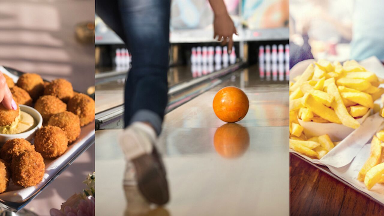 Illustratie voor: YAS! Hier kun je bowlen met onbeperkt bitterballen én patat