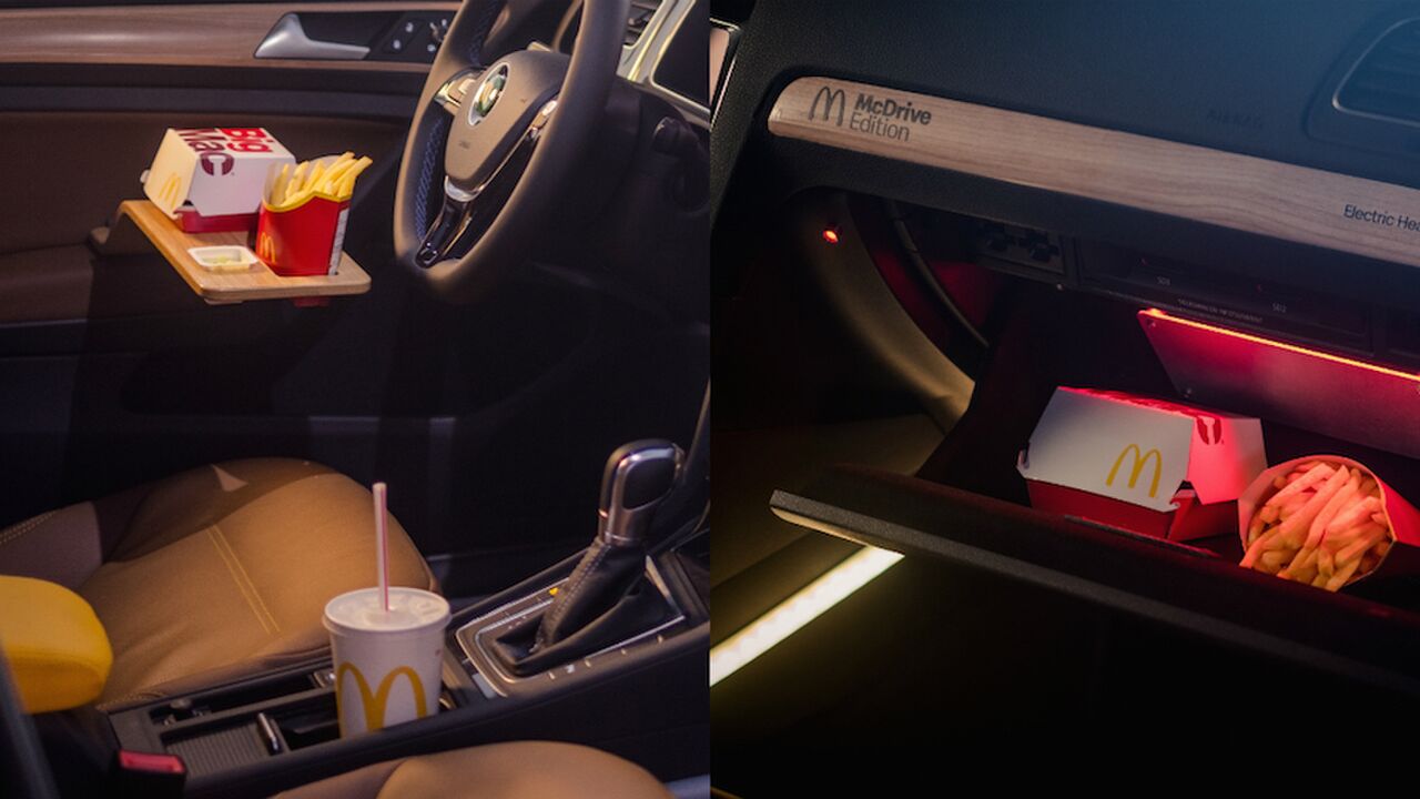 Illustratie voor: Deze auto is speciaal gemaakt voor iedereen die vaak door de McDrive gaat