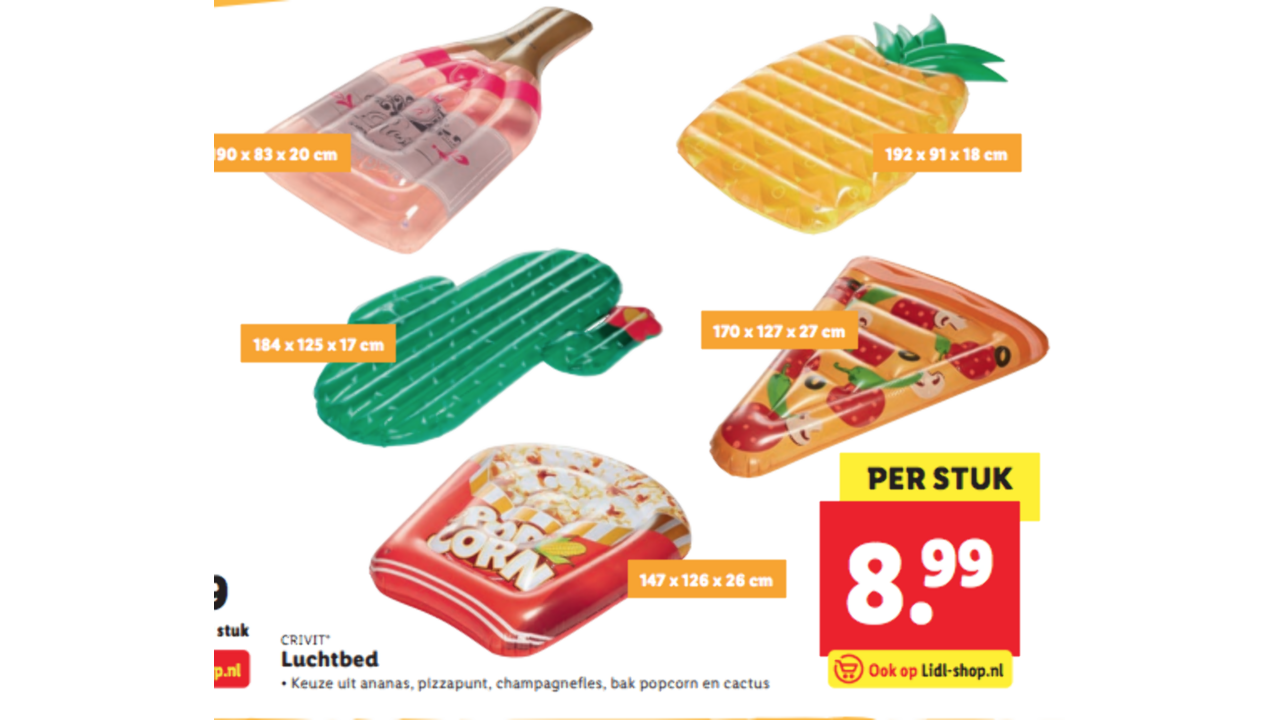 Illustratie voor: Lidl verkoopt grote opblaasbare wijnflessen waar je op kunt dobberen deze zomer