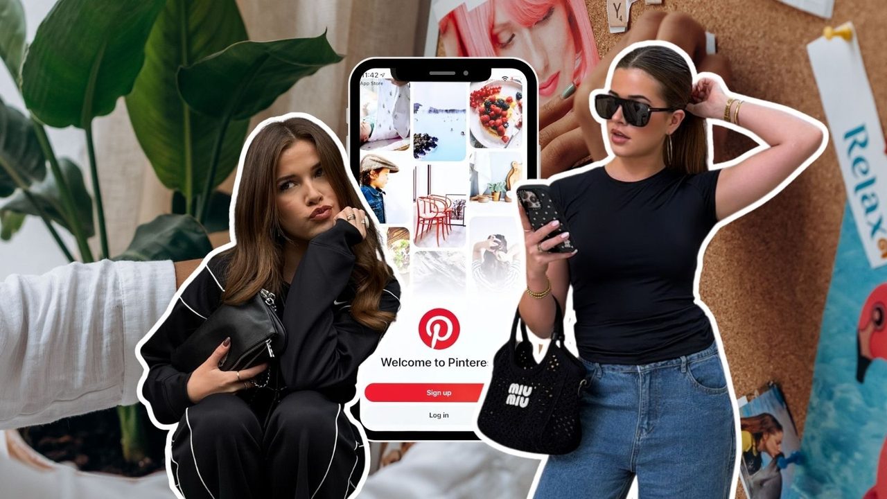 Influencer Jade Anna met zelfgemaakte achtergrond.