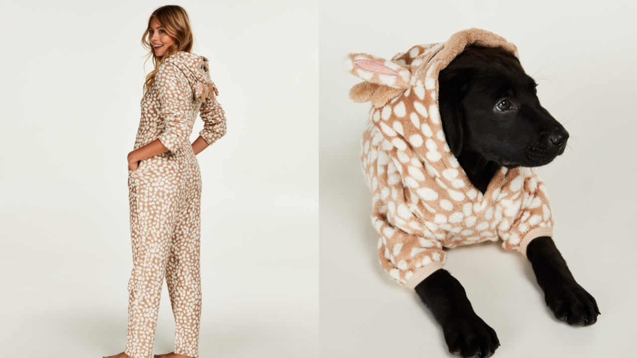 Illustratie voor: Hunkemöller verkoopt nu deze té schattige matching onesies voor jou en je hond