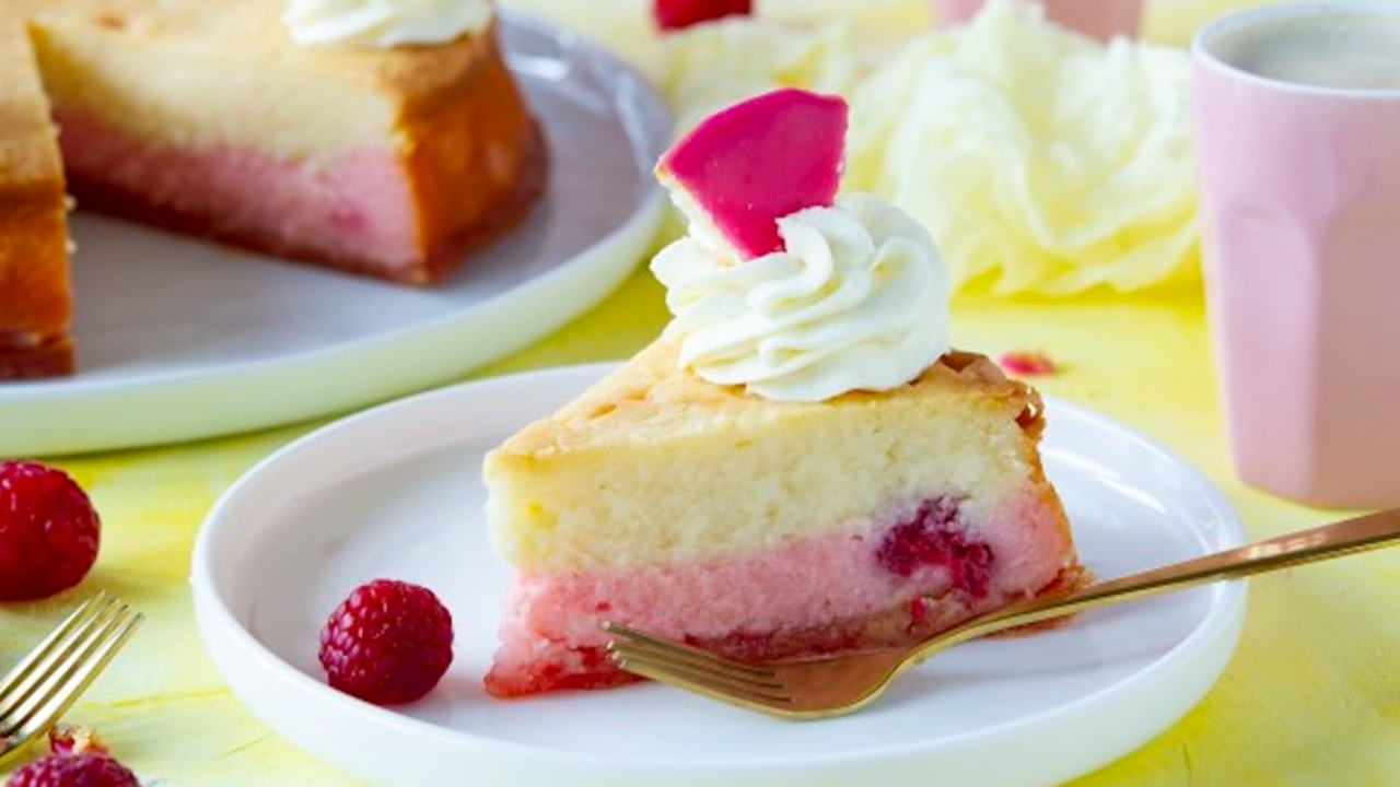 roze koek cheesecake