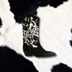 Cow print suède cowboylaarzen Sacha