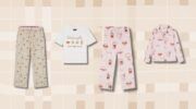 Gilmore Girls pyajama's van de Primark tegen bruine achtergrond.