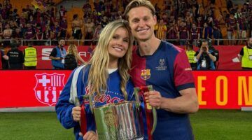 Mikky en Frenkie samen bij een wedstrijd.
