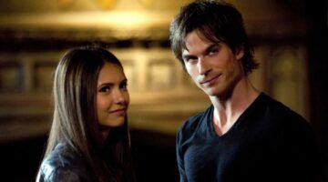 Elena en Damon uit The Vampire Diaries.