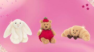 Drie knuffels op een rijtje