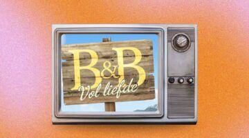 Televisie met B&B Vol Liefde op het scherm.