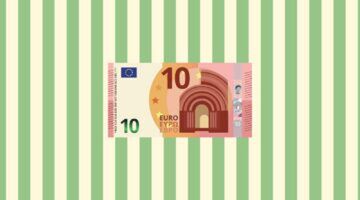 Illustratie van een briefje van tien euro.