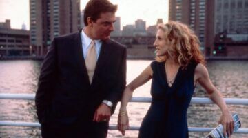 Carrie en Mr. Big op een boot inn Sex and the City.