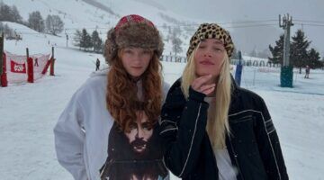 Froukje en S10 in de sneeuw.