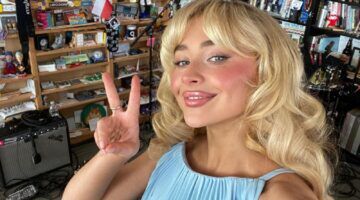 Selfie van popzangeres Sabrina Carpenter.