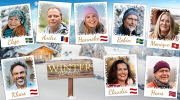 Winter vol liefde-kandidaten op poloroid fotos.