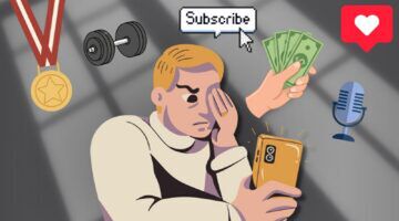 Collage van thema's die veel terugkomen in de online trend: manosphere.