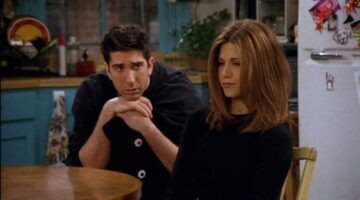 Ross en Rachel in Friends.