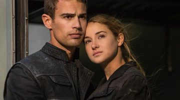 Shailene Woodley &eacute;n Theo James in de serie: Divergent.